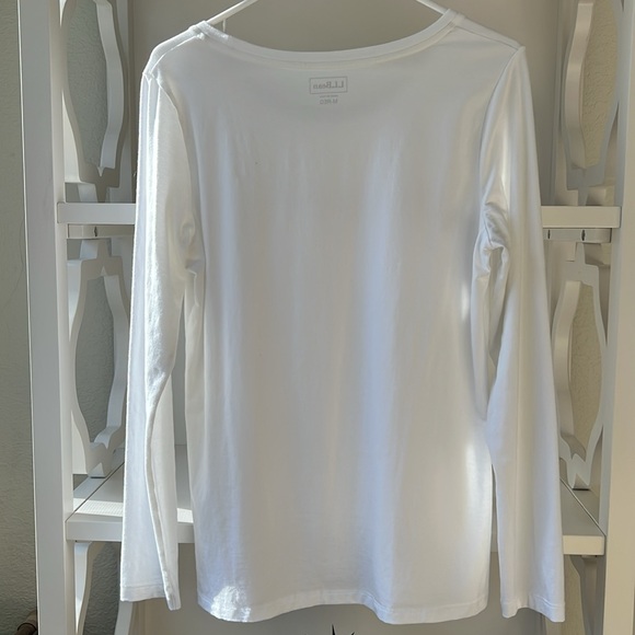 LL Bean Soft Stretch Supima Long Sleeve Scoop Crew Neck Long Sleeve T Shirt Sz M - Picture 3 of 7